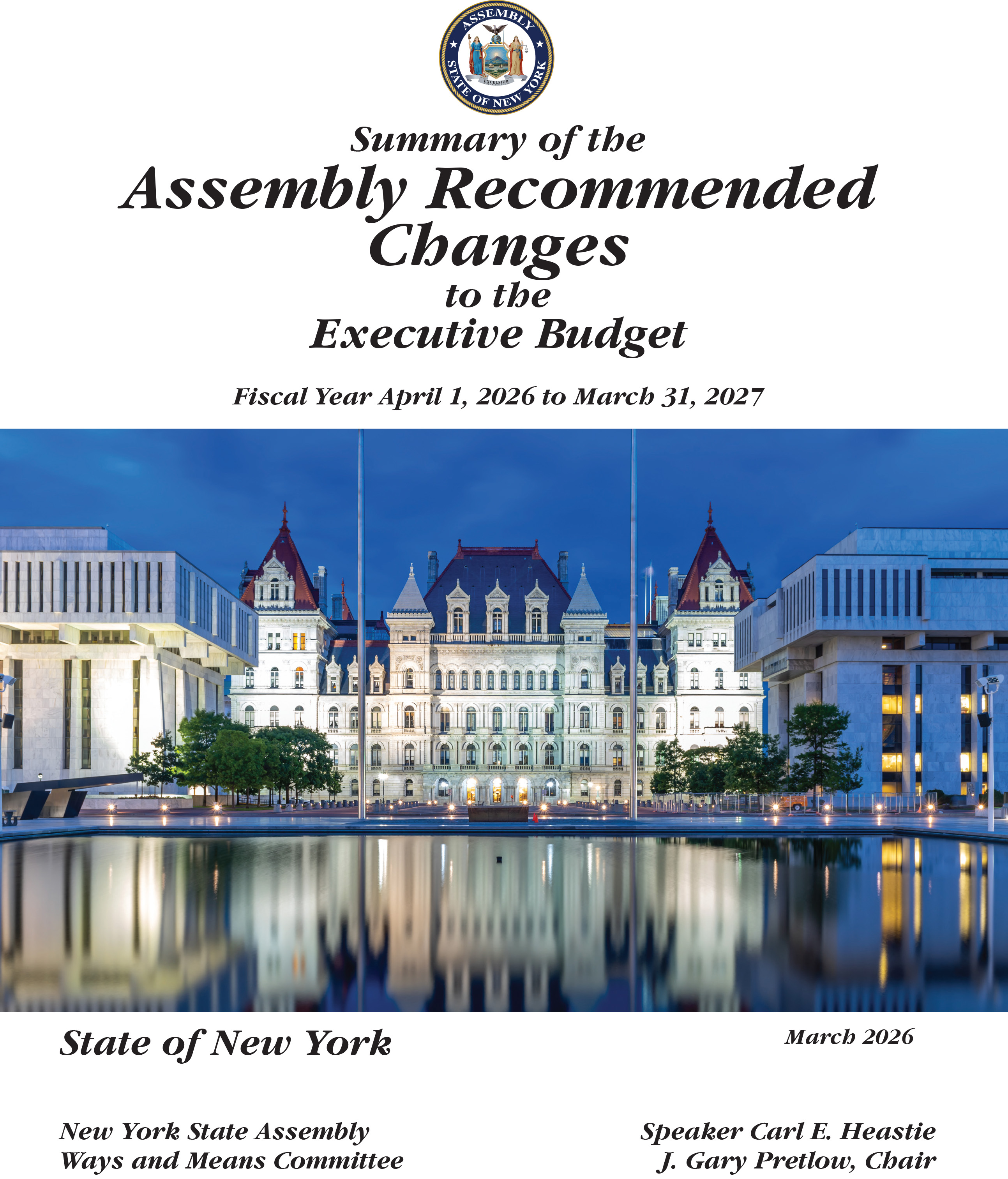 Summary of the Assembly Recommended Changes to the Executive Budget