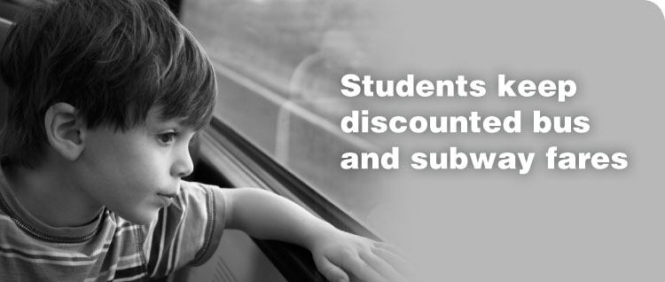 Students keep discounted bus and subway fares