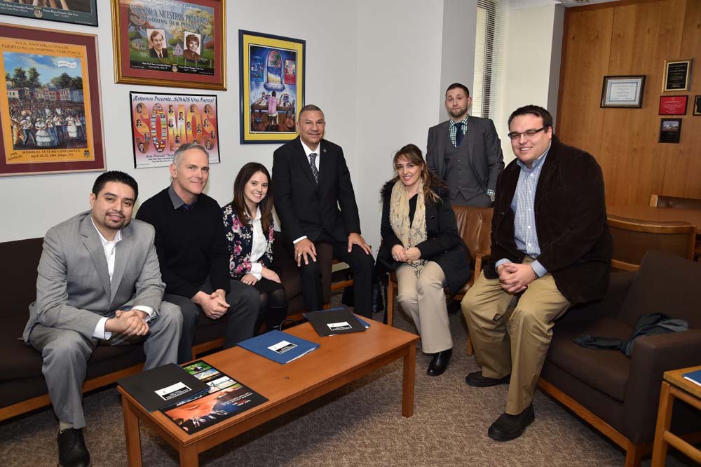 A group from the National Association of Social Workers visited from Stony Brook University to discuss matters concerning social workers with Assemblyman Ramos.