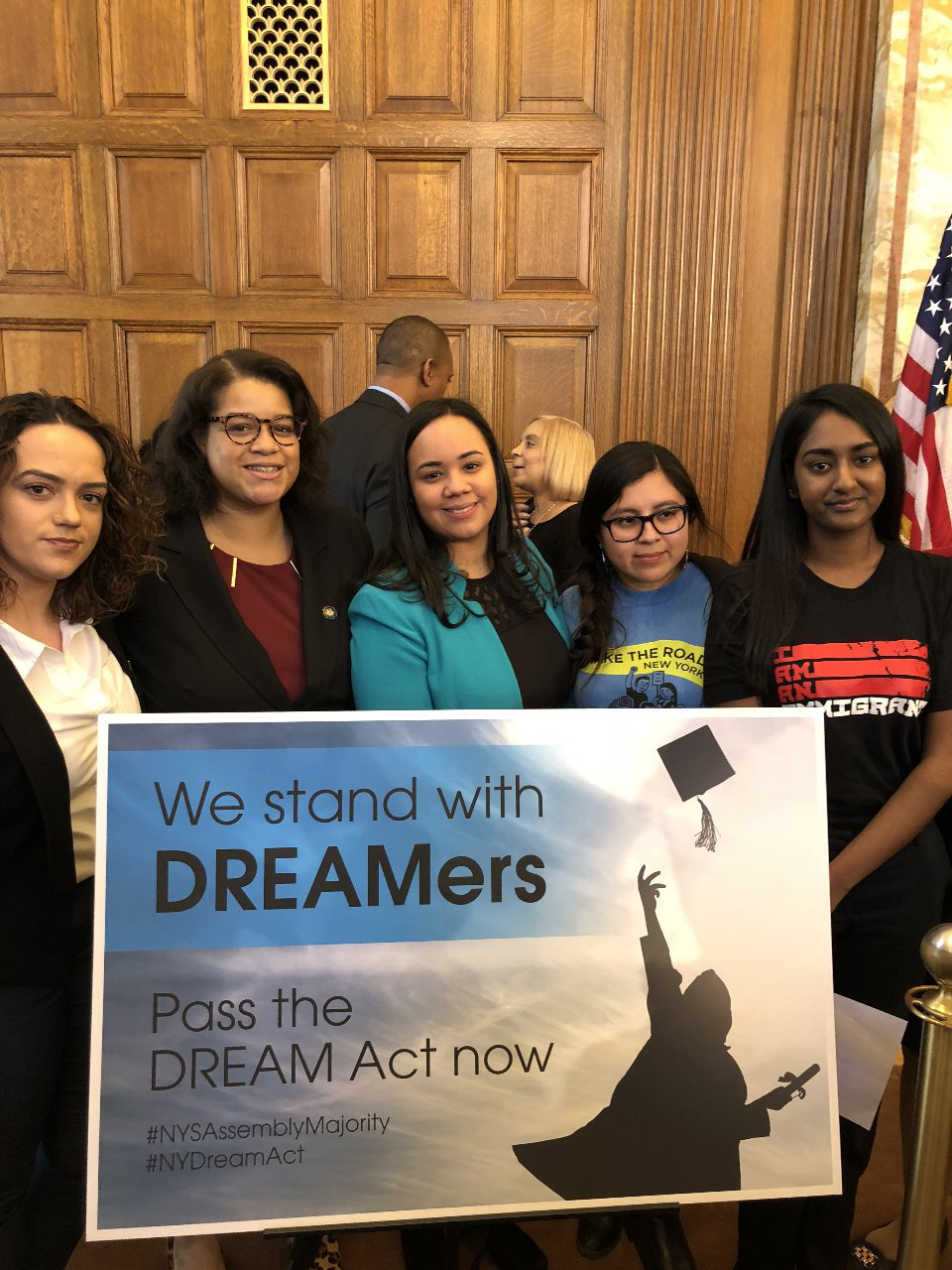 Assemblywoman Solages meets with dreamers in support of the Jose Peralta Dream Act that was signed into law in 2019.