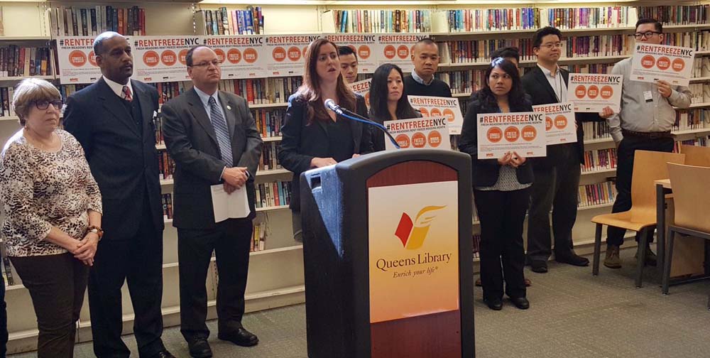 Assemblywoman Nily Rozic announced a SCRIE (Senior Citizens Rent Increase Exemption) enrollment event at the Queens Library at Fresh Meadows.