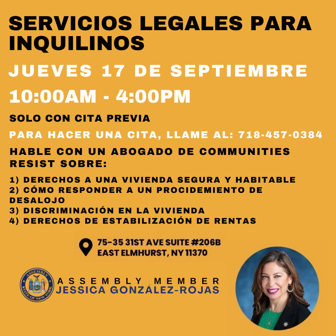 Servicios Legales Para Inquilinos - 17 de Septiembre, 2026