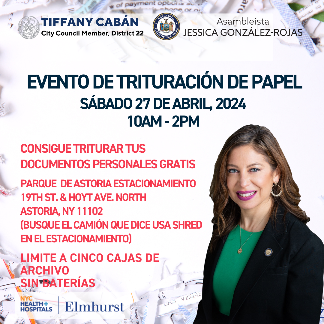 Paper Shredding Event – April 27 – Spanish version