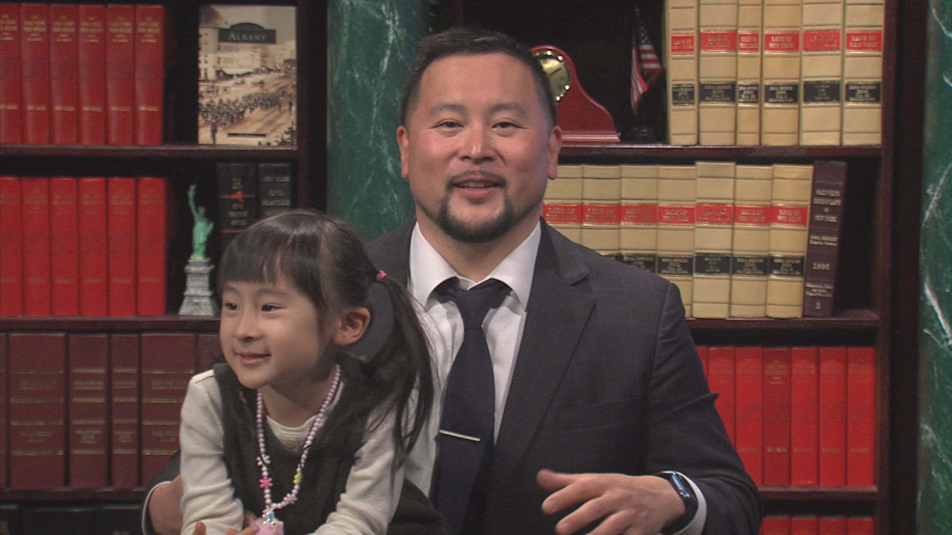 Assemblymember Kim Introduces his Daughters to Constituents