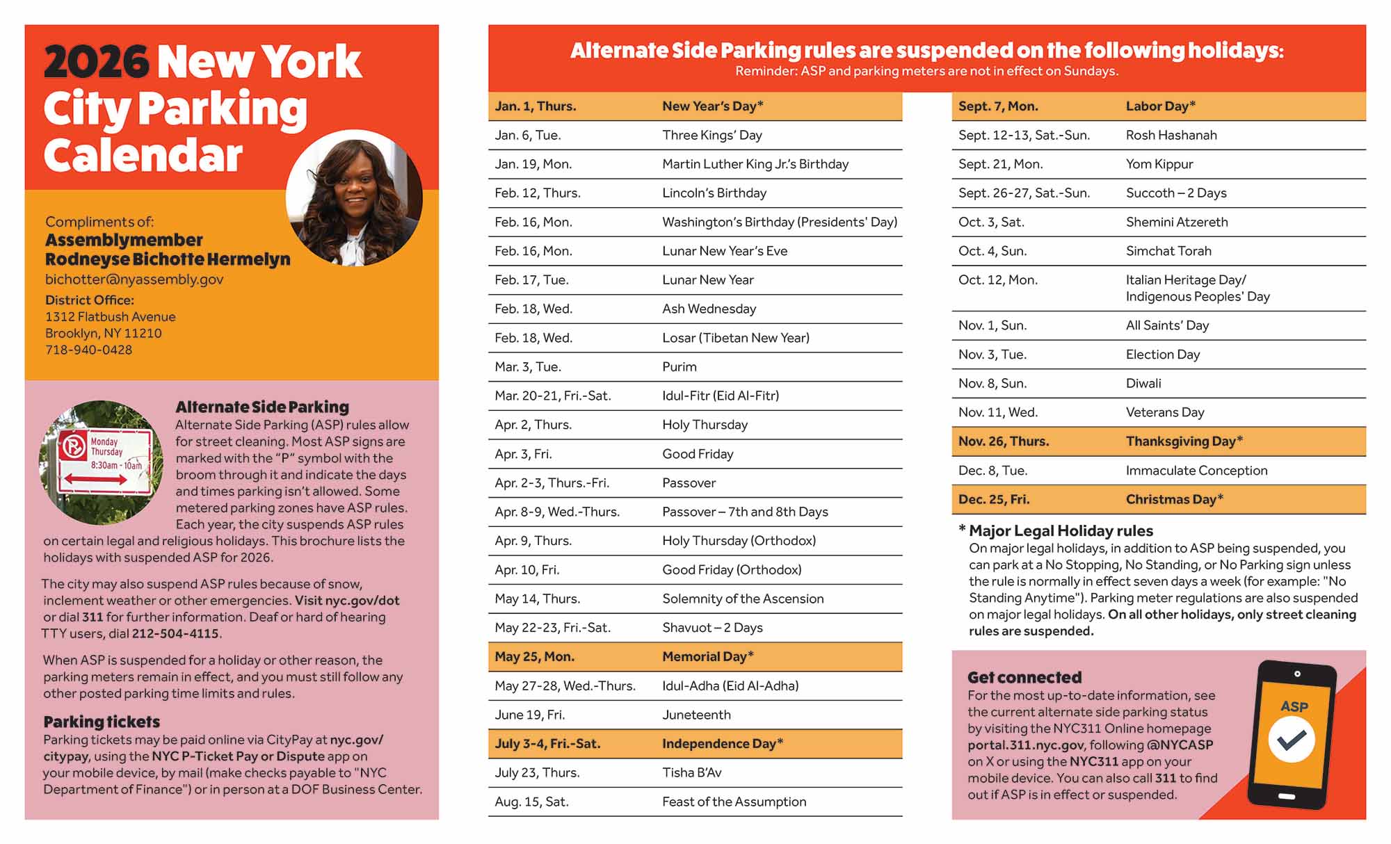 2026 NYC Parking Calendar
