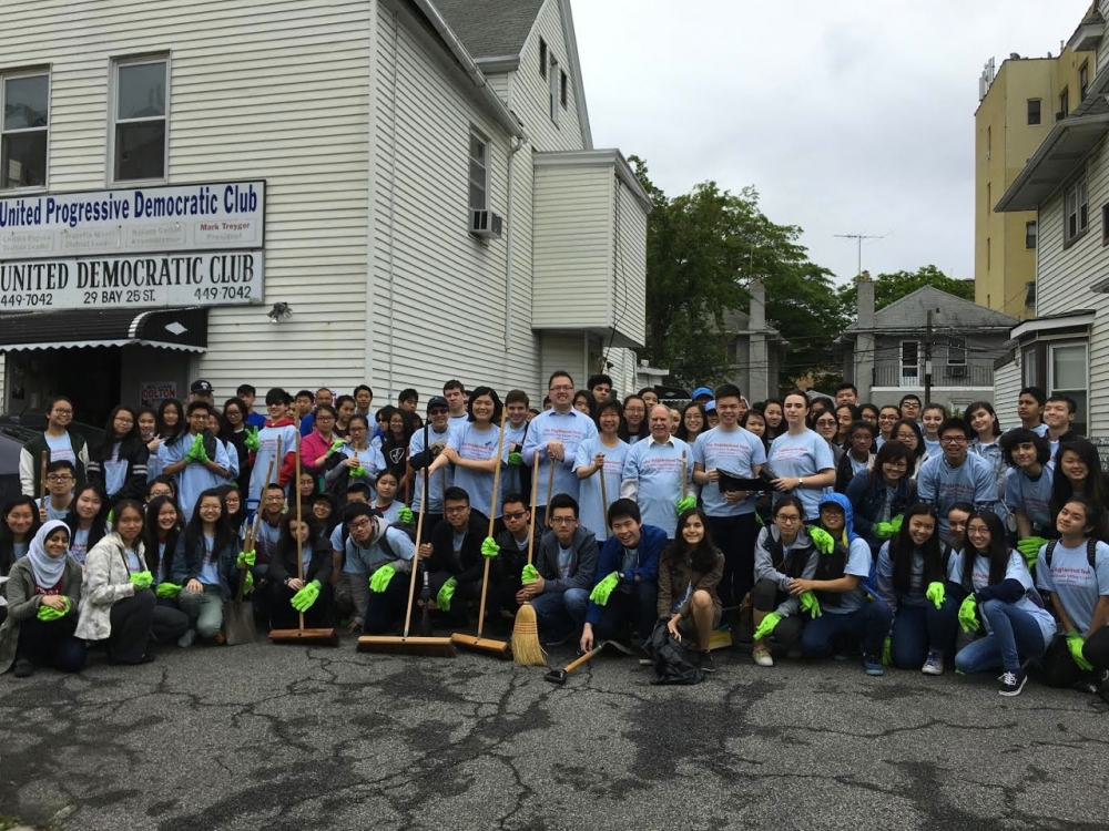Assemblymember William Colton with Chief of Staff Susan Zhuang and Community relations Director Nancy Tong at one of many neighborhood cleanups completed by hundreds of  high school students, who volu