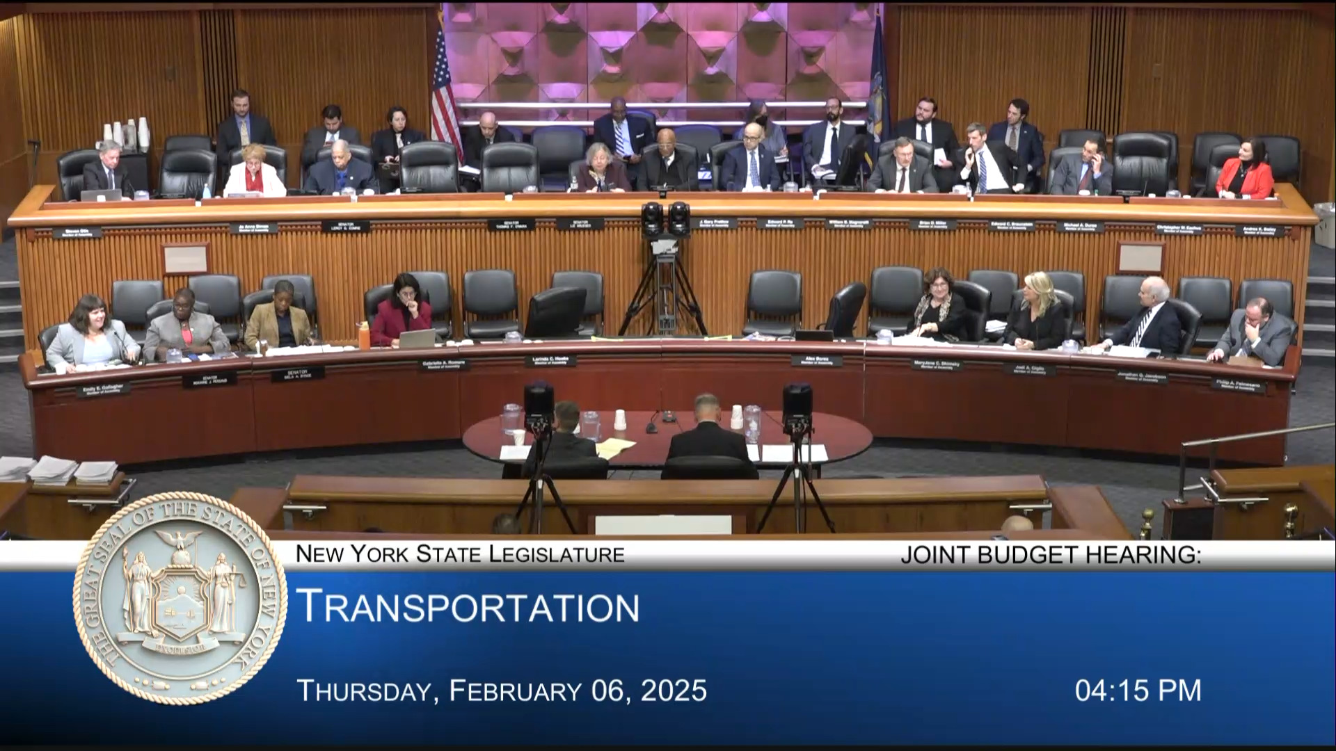 DMV and Thruway Representatives Testify During Joint Budget Hearing on Transportation