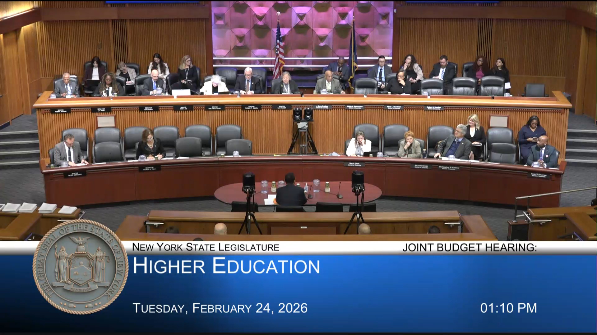 SUNY Chancellor Testifies During Joint Budget Hearing on Higher Education