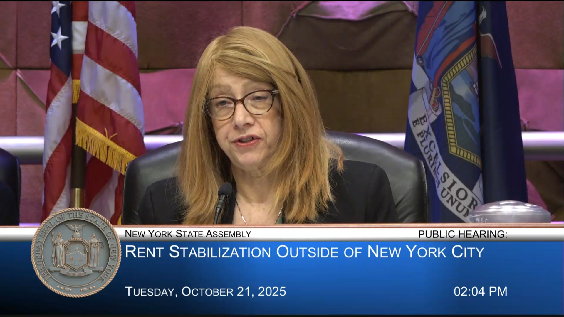 Rosenthal Questions Advocates During a Public Hearing on Rent Stabilization Outside NYC