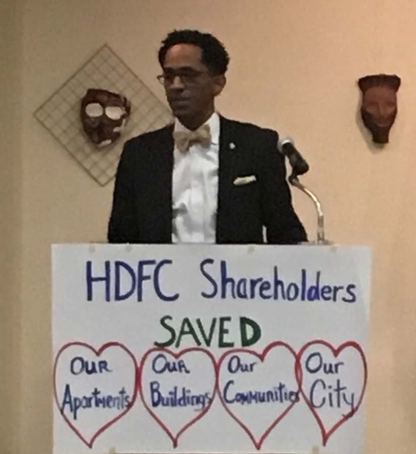Assembly Member Al Taylor speaks about efforts to preserve and expand the City's stock of affordable housing during a Housing Development Fund Corporation forum, November 2017.