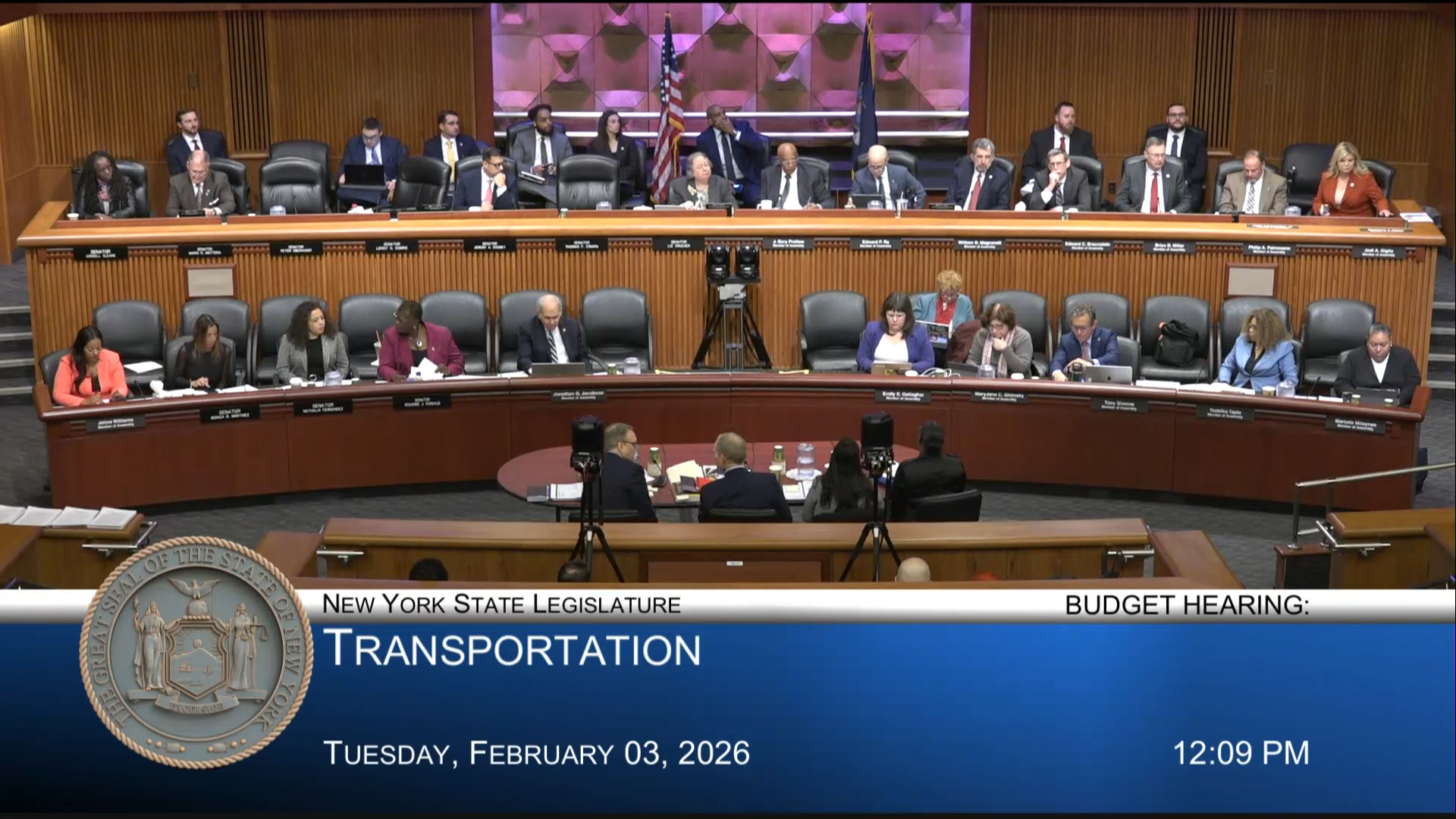 MTA Chairman Testifies During a Joint Budget Hearing on Transportation