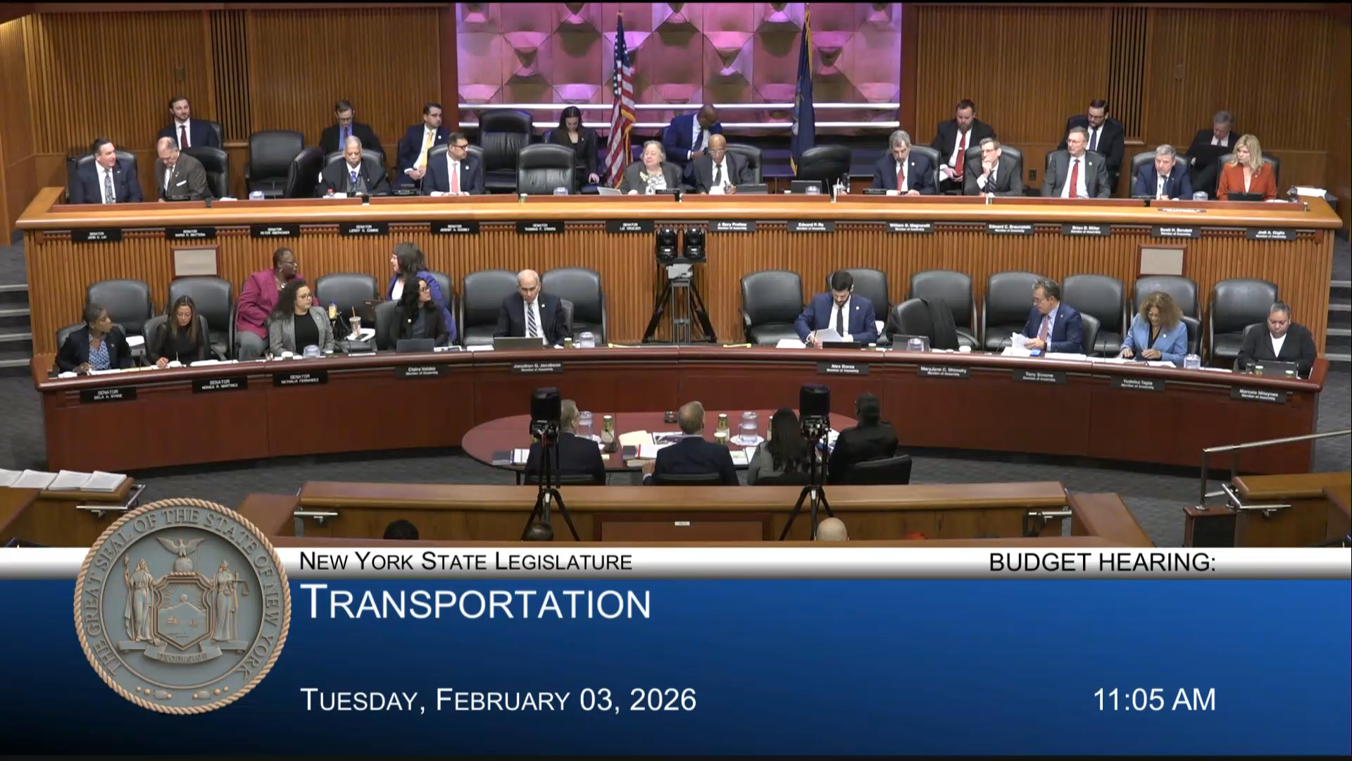 MTA Chairman Testifies During a Joint Budget Hearing on Transportation