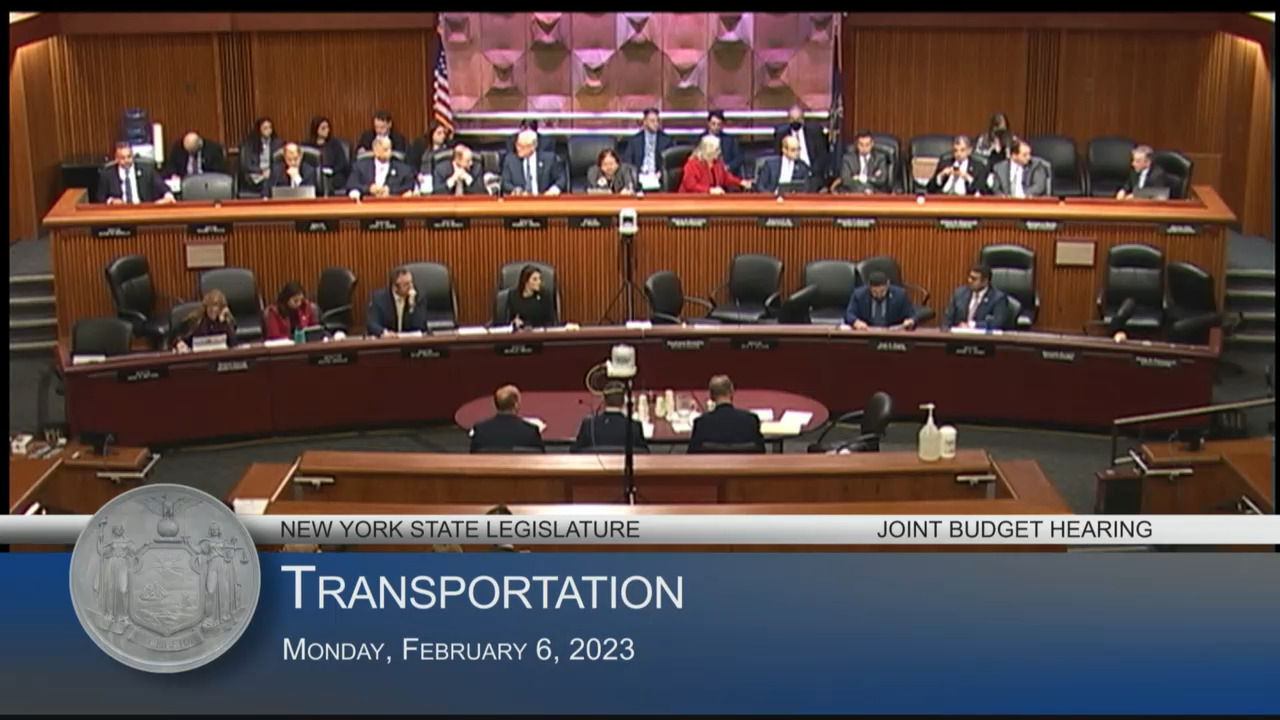 Thruway Authority Director Testifies During a Joint Legislative Budget Hearing on Transportation