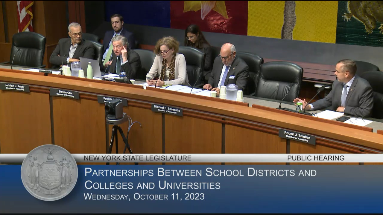SUNY Vice Chancellor for Community Colleges Testifies at Hearing on Partnerships Between School Districts and Colleges