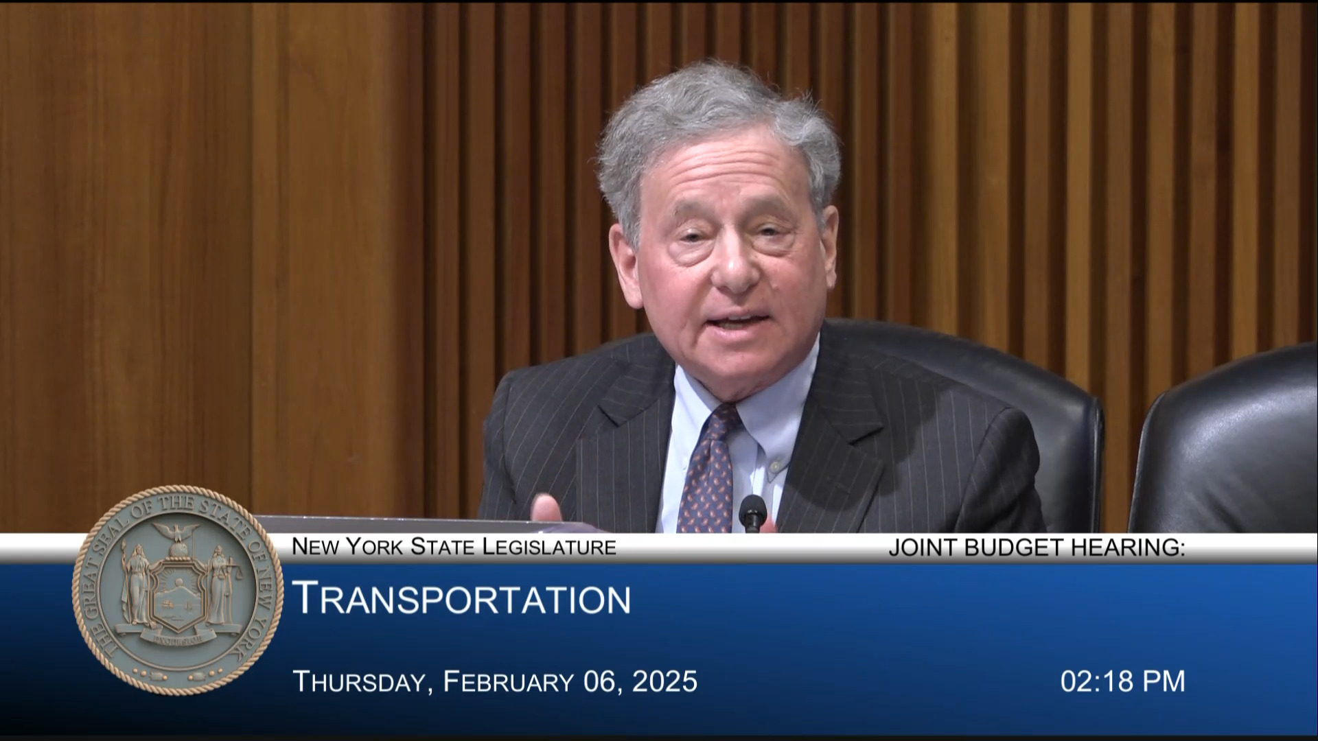 MTA Chairman Testifies During Joint Budget Hearing on Transportation