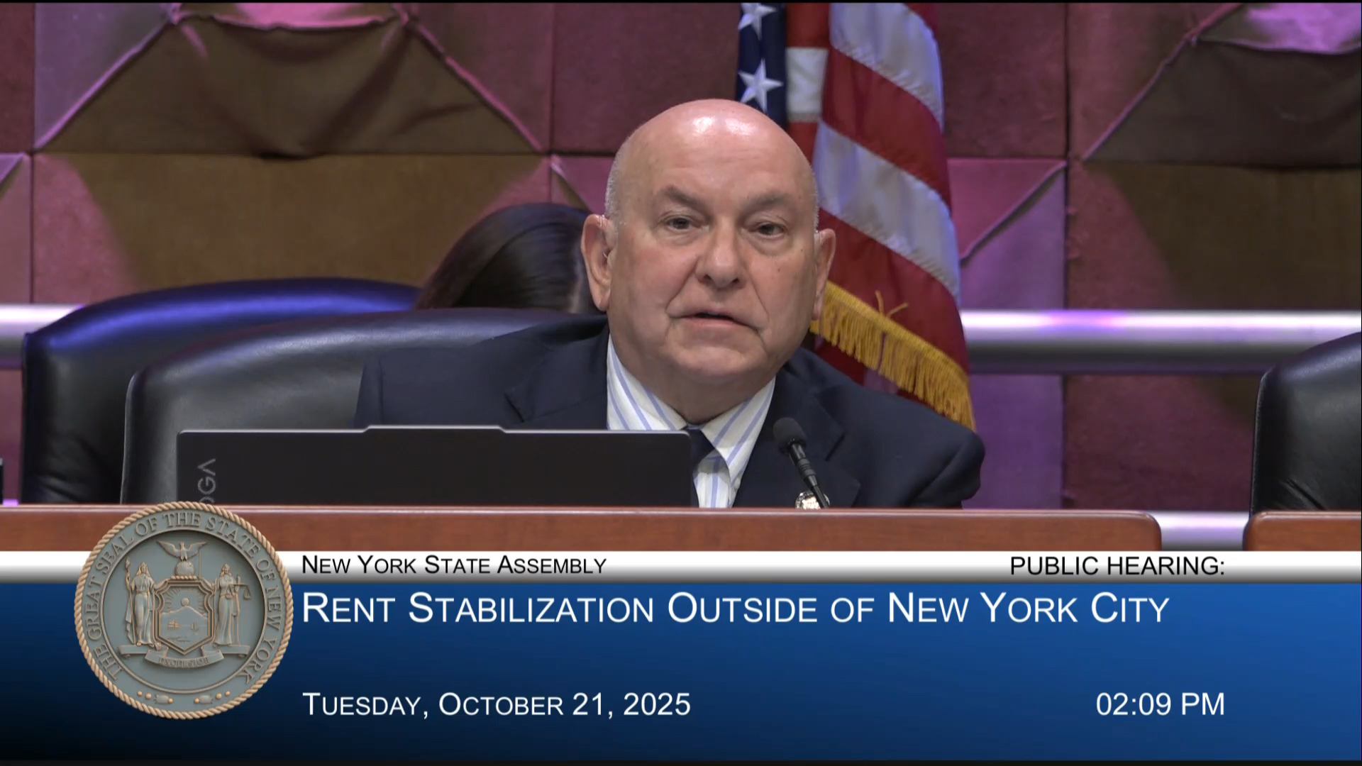 Burdick Questions Advocates During a Public Hearing on Rent Stabilization Outside NYC