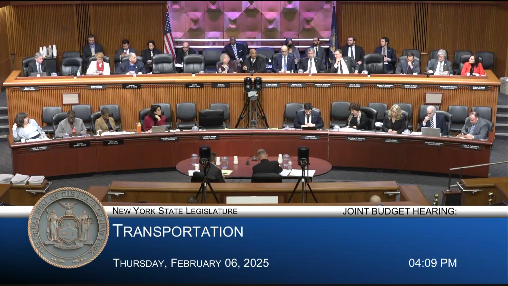 DMV and Thruway Representatives Testify During Joint Budget Hearing on Transportation