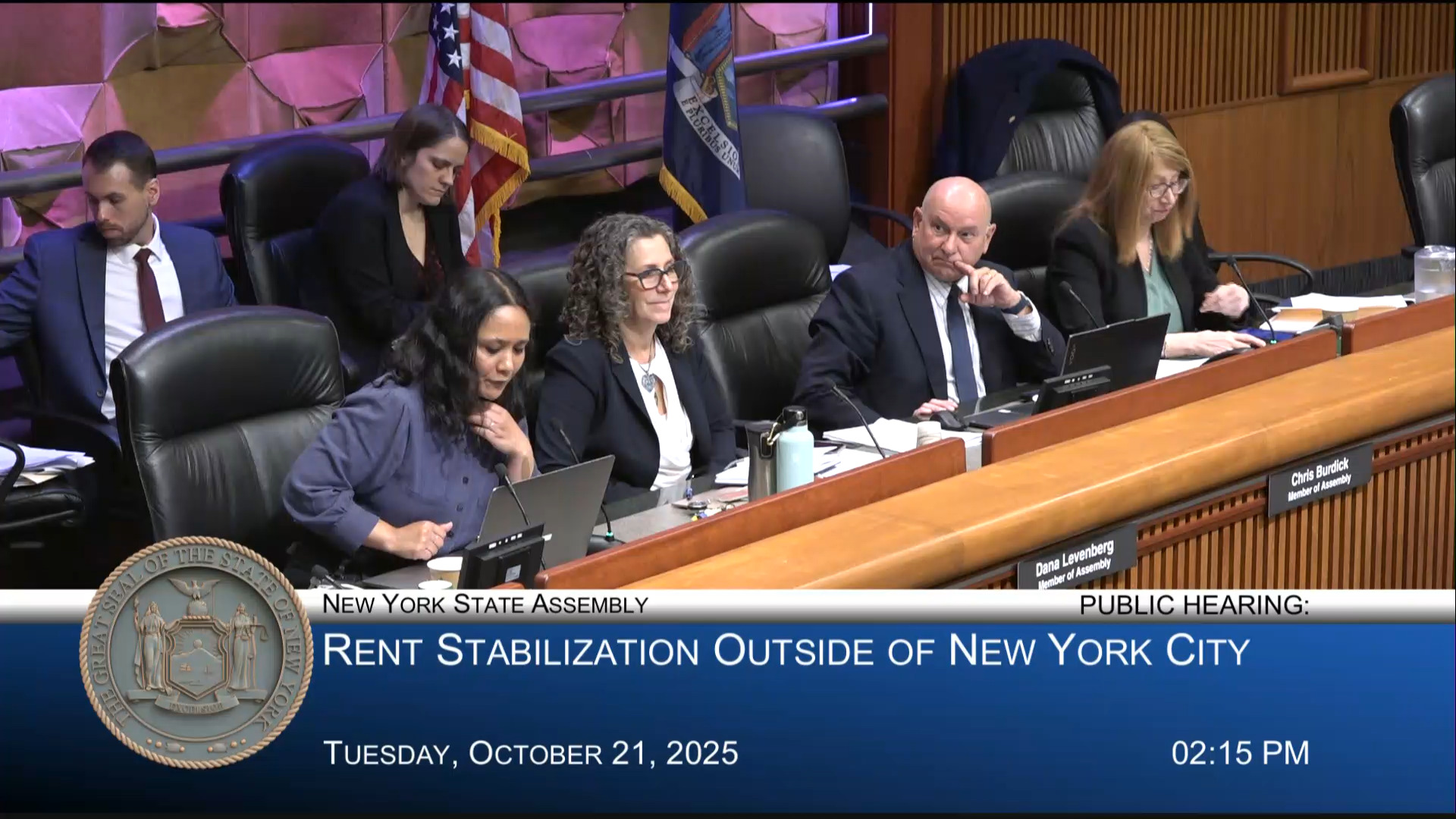 Shrestha Questions Advocates During a Public Hearing on Rent Stabilization Outside NYC