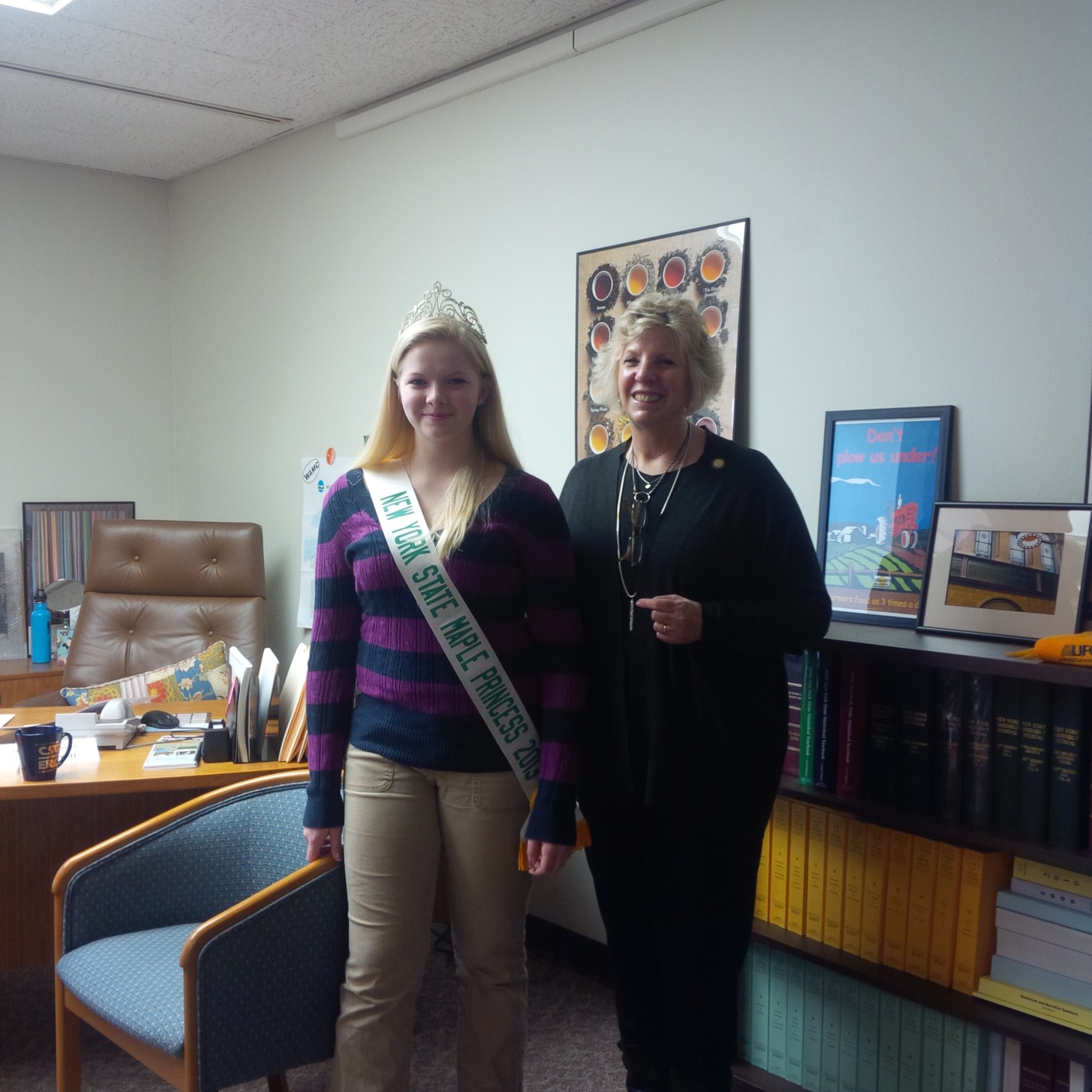 Pictured: Kylea McAdam, NY State Maple Princess visited with Assemblymember Didi Barrett.