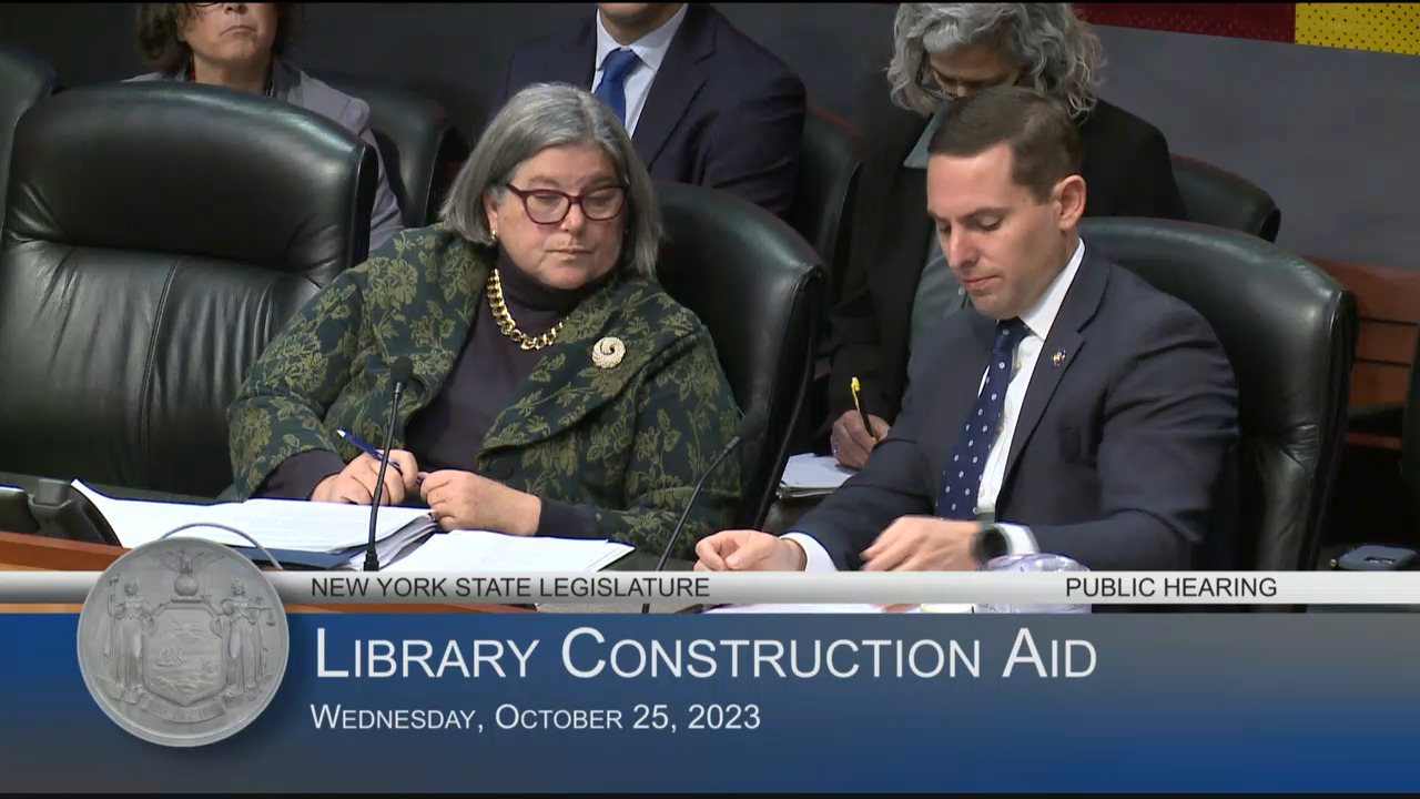 Suffolk Cooperative Library Director Testifies During a Public Hearing on Library Construction Aid