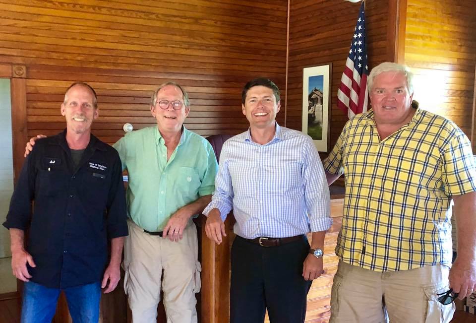 Assemblyman Billy Jones meets with town leaders in Brighton to discuss infrastructure needs in August 2019.