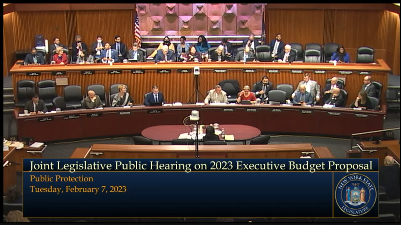 Chief Administrative Judge Testifies During a Budget Hearing on Public Protection