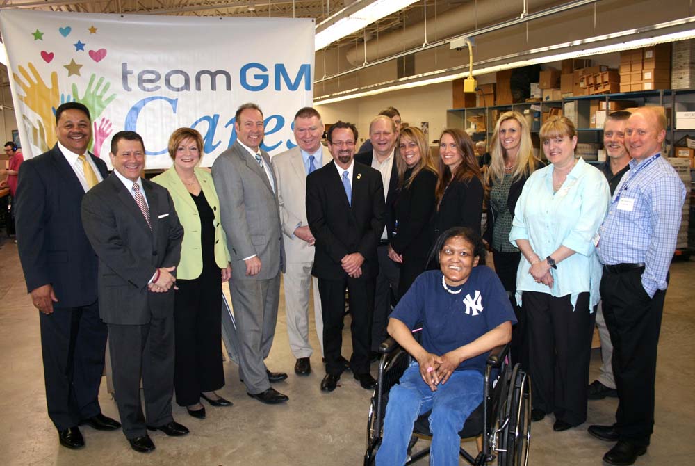 Assemblyman Bronson along with local leaders thanking representatives from General Motors Components-Rochester and United Auto Workers for their generous grant to United Way of Greater Rochester, Holy