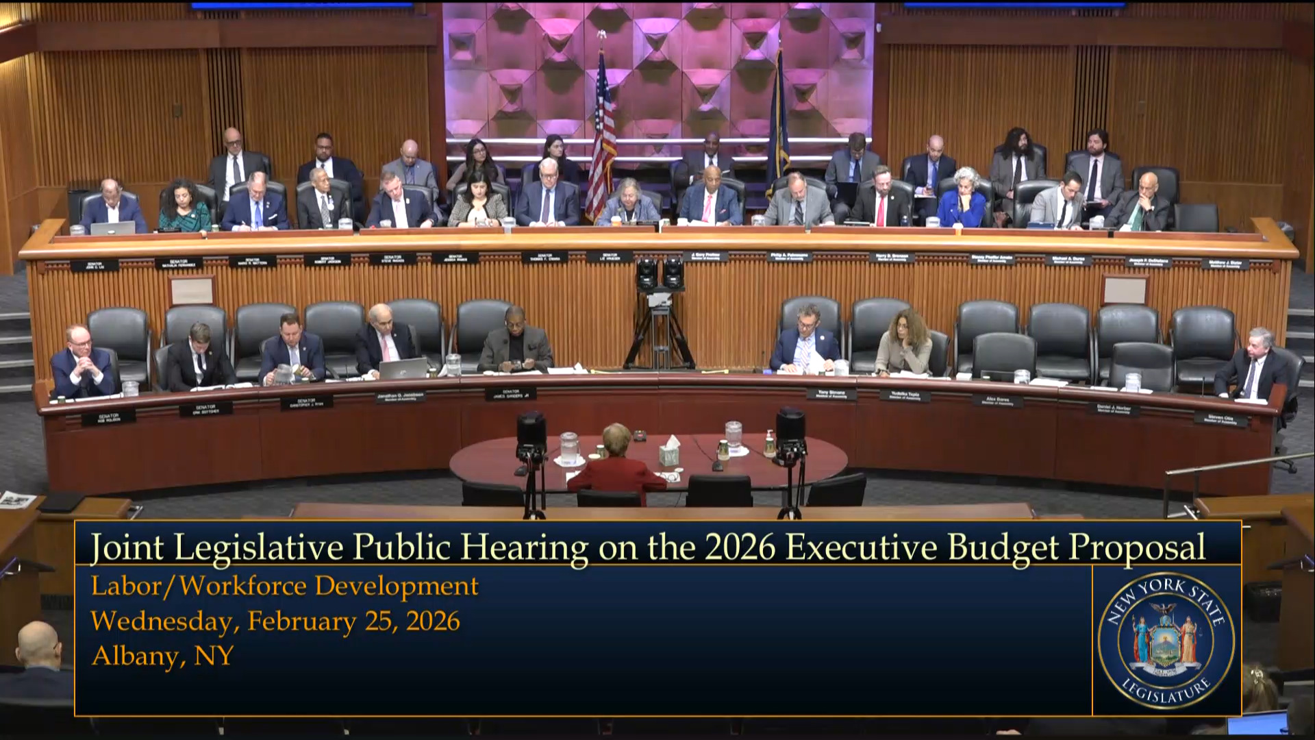 NYS Labor Commissioner Testifies During Joint Budget Hearing on Labor and Workforce Development