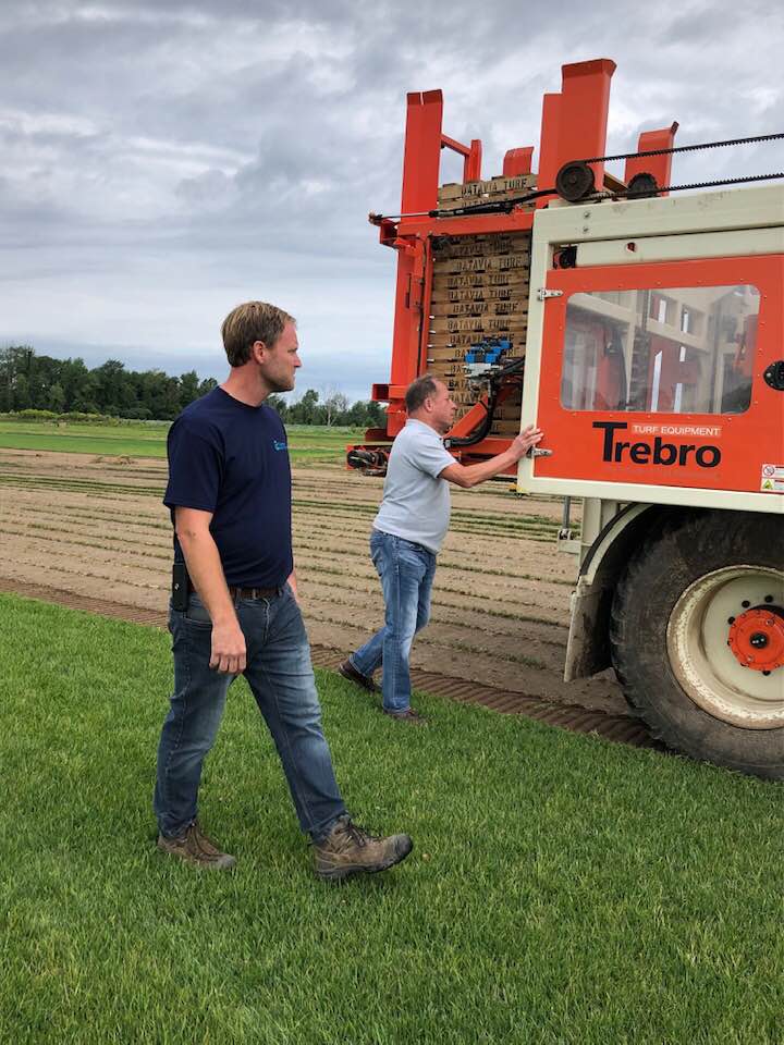 Assemblyman Steve Hawley on his first stop of the farm tour at CY Farms in Elba, a second and third generation family farm where sod, spinach, corn and onions are grown.
