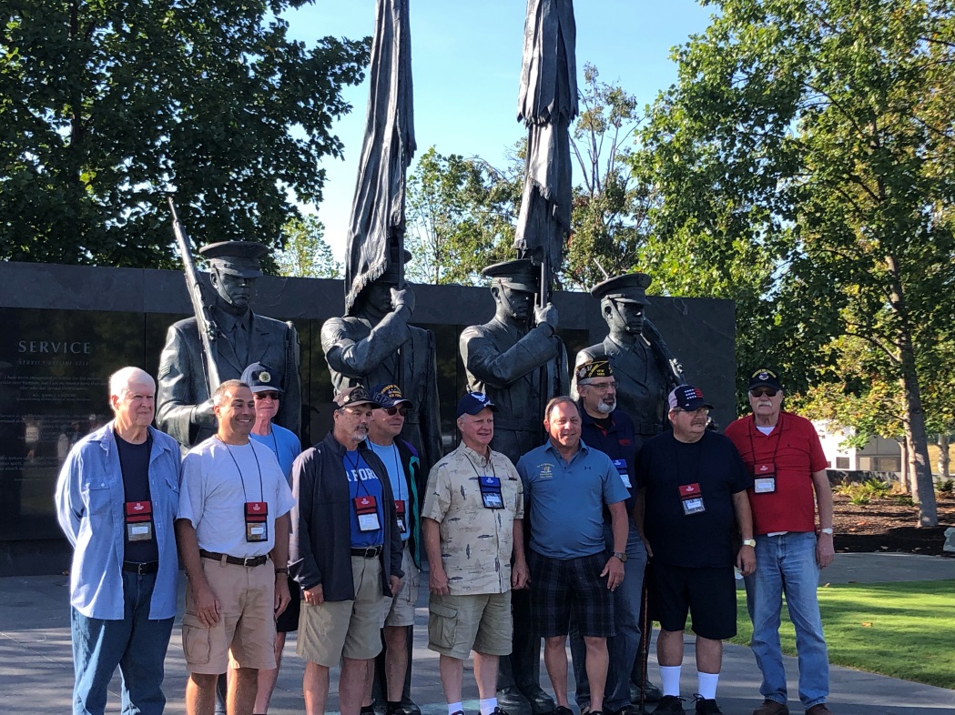 Assemblyman Hawley (R,C,I-Batavia) and local veterans at the Air Force Memorial in Arlington County, Virginia