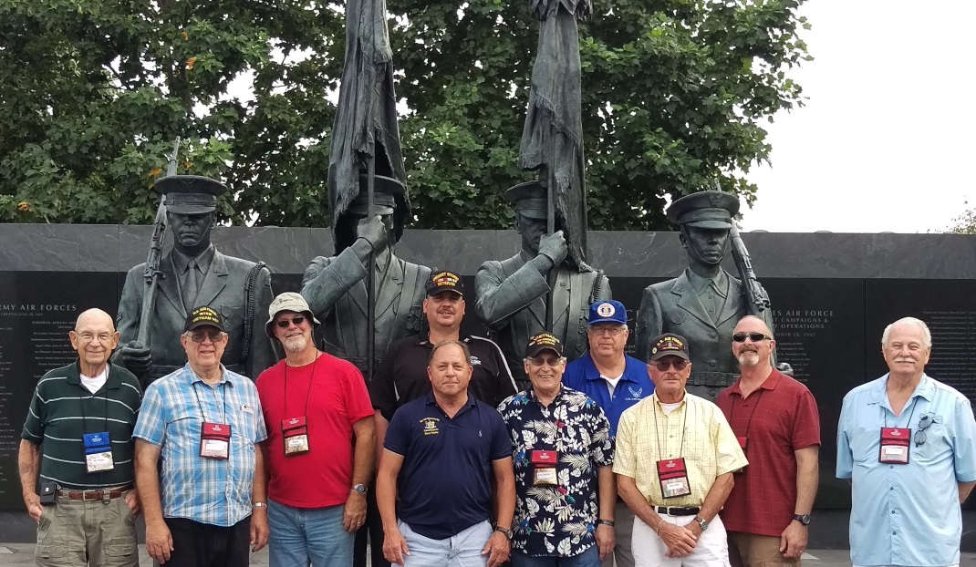 Assemblyman Steve Hawley (R,C,I-Batavia)[center] poses with veterans of the U.S. Air Force at a memorial honoring Air Force veterans during last year’s Patriot Trip to Washington D.C.