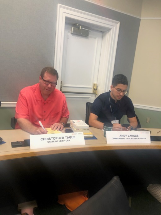 Assemblyman Chris Tague (R,C,I,Ref-Schoharie) reviewing coursework at the Emerging Legislative Leaders Program at University of Virginia’s Darden School of Business on Wednesday, July 10.