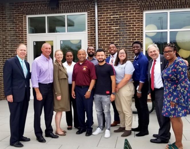 Vice President Calabria, Assemblyman Steve Stern, members of Student Government, Speaker Heastie, President Nader, Assemblywoman Kimberly Jean-Pierre