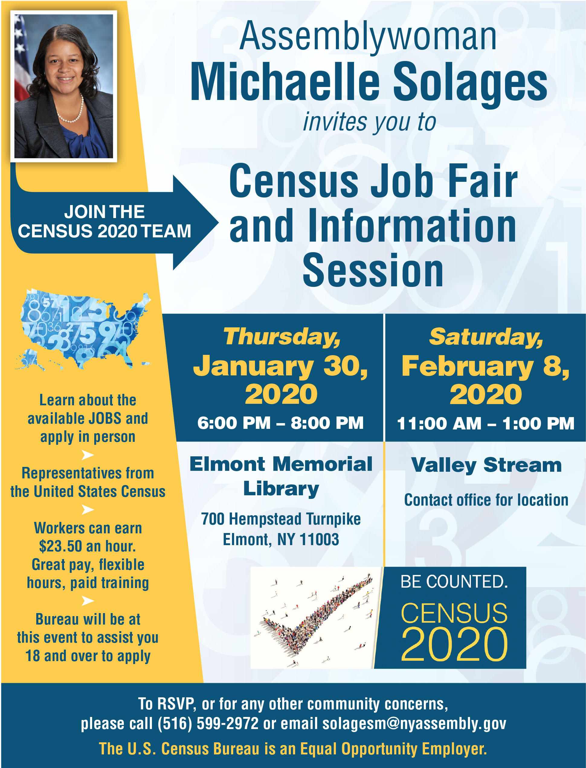 Assemblywoman Michaelle Solages invites you to Census Job Fair and Information Session