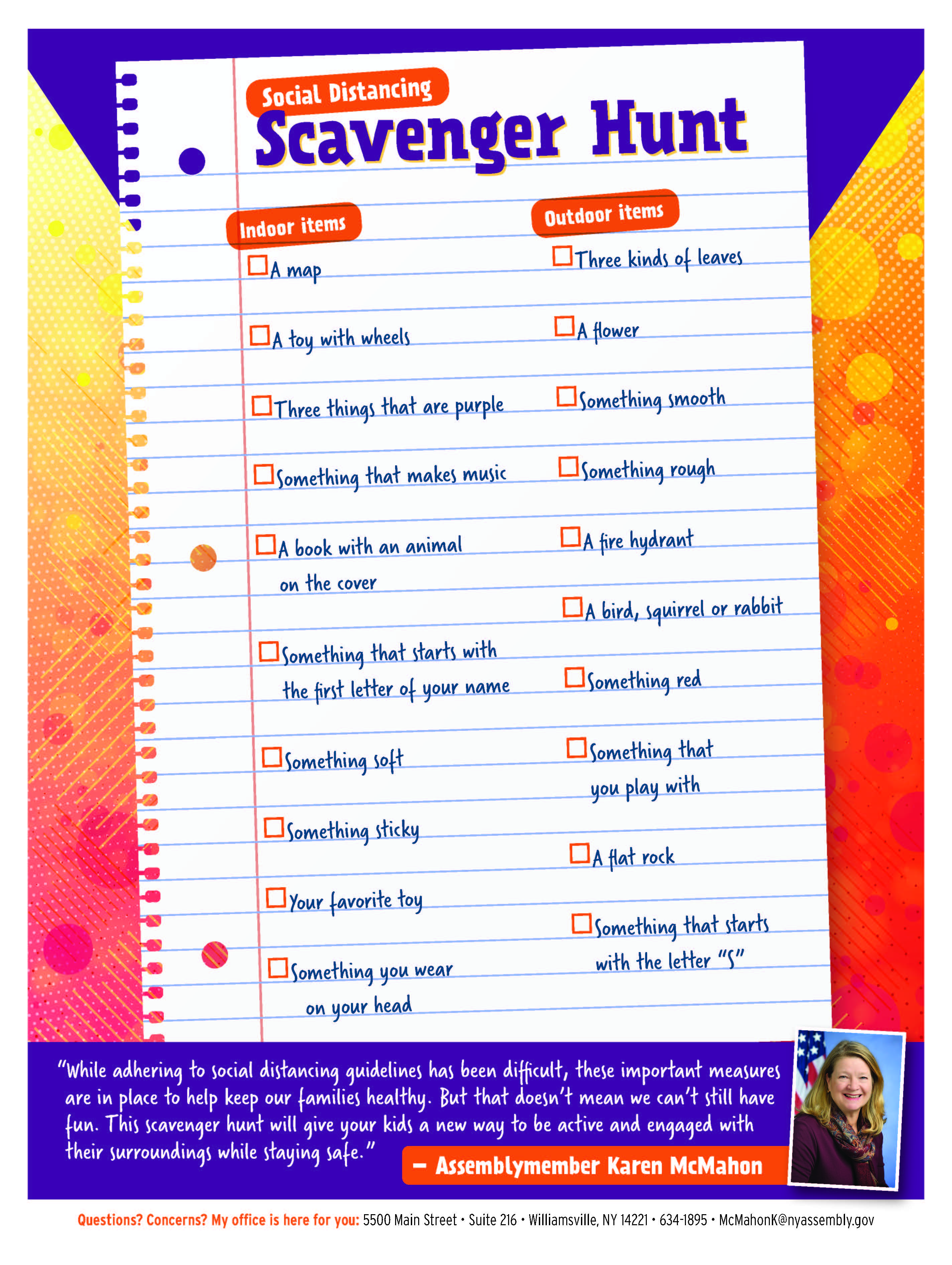 Social Distancing Scavenger Hunt