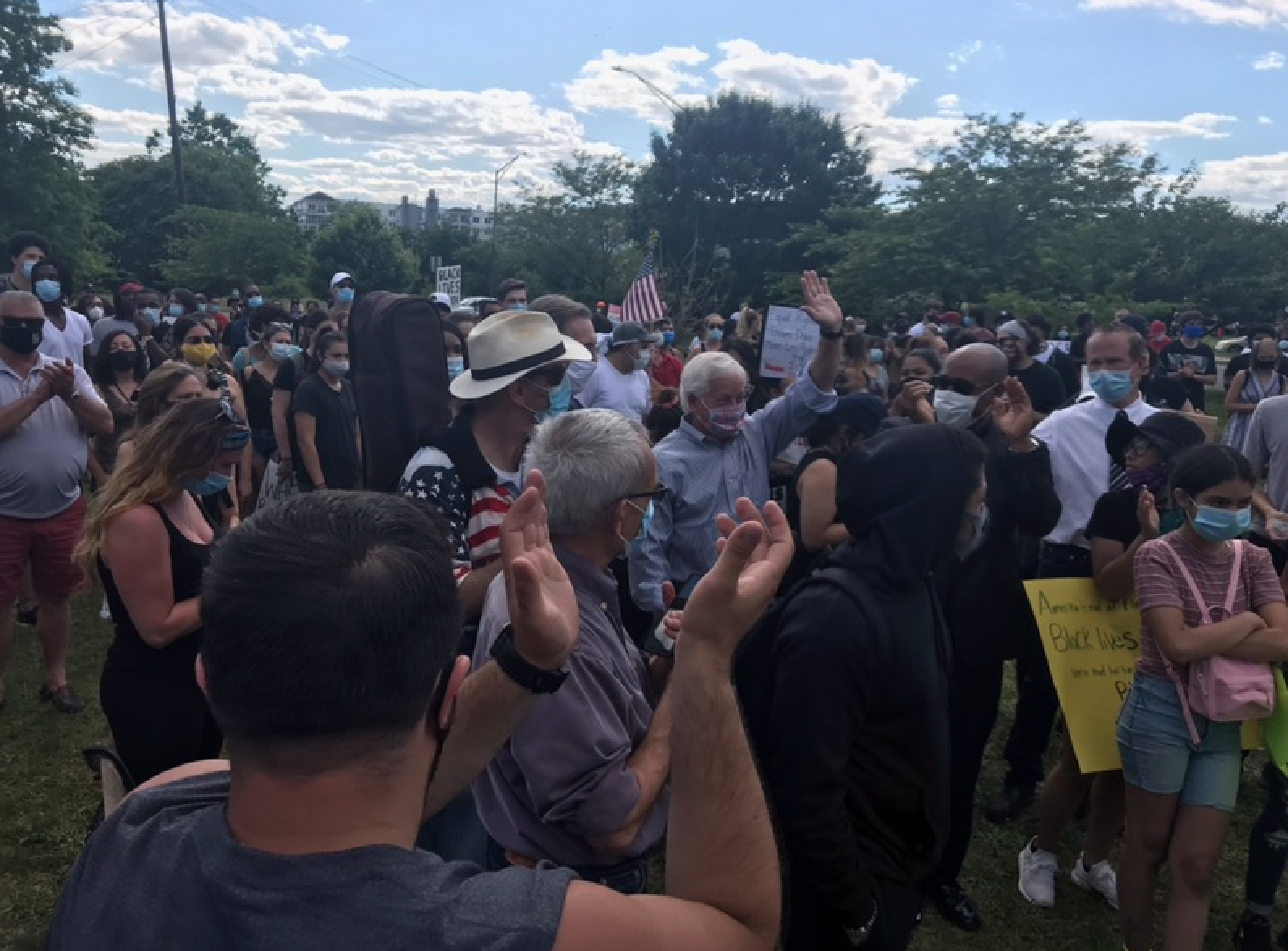 Assemblymember Lavine marches at the Black Lives Matter March in Glen Cove.