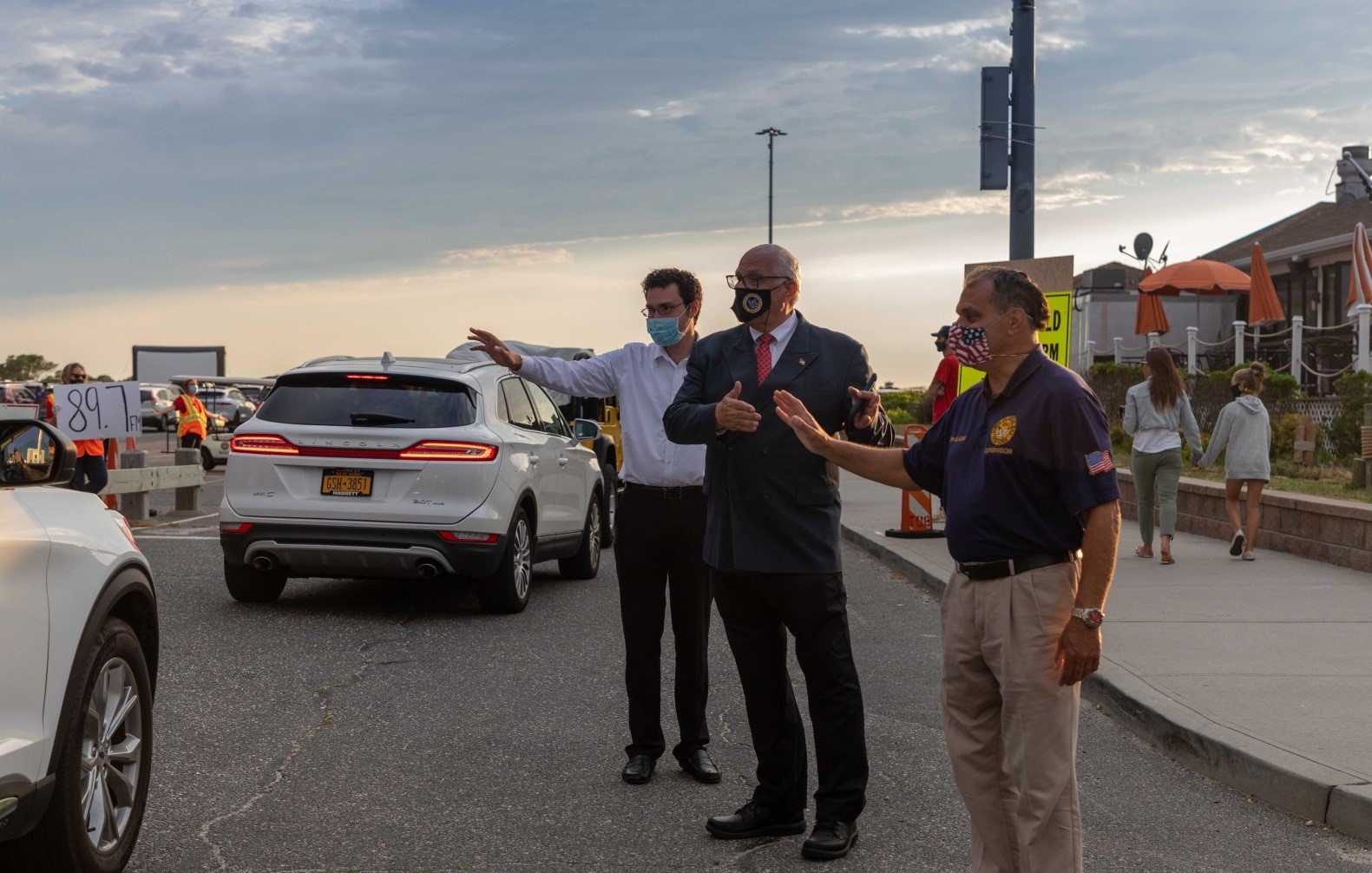 Assemblyman John Mikulin (R,C,I-Bethpage) joined Town of Hempstead Councilman Dennis Dunne, and Town of Oyster Bay Supervisor Joseph Saladino to support the Town of Oyster Bay drive-in movie event on Thursday, June 25 at Tobay Beach.