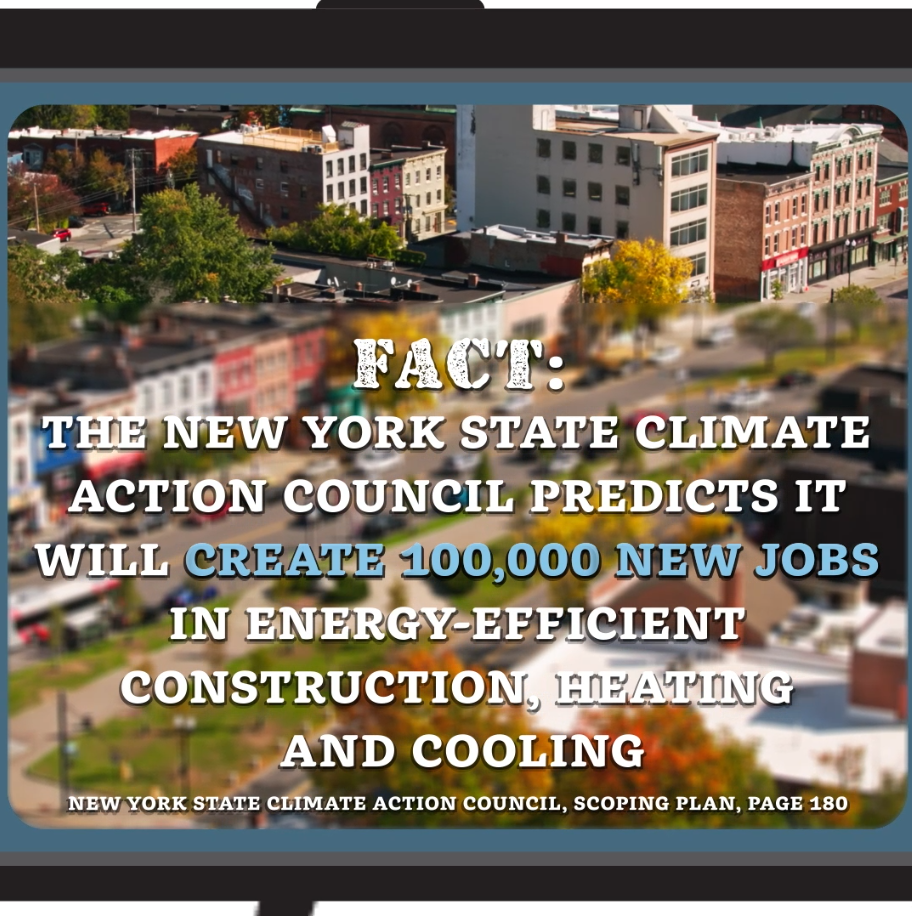 All electric will create jobs. It’s estimated the law will create 100,000 new jobs in New York!